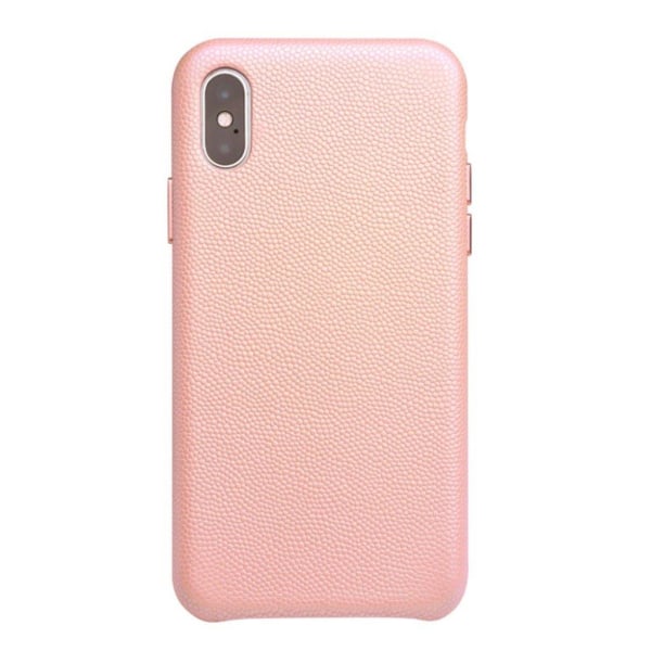 iPhone Xs Max QIALINO Classic sarjan kova muovinen aito lehmänvuohen nahkainen takasuoja kuori - Pinkki Pink