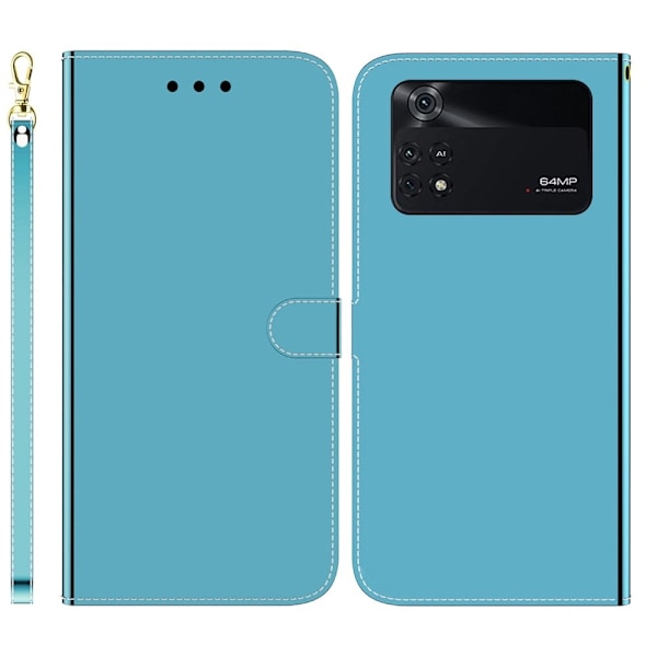 Mirror Xiaomi Poco M4 Pro 5G flip-etui - Blå Blue