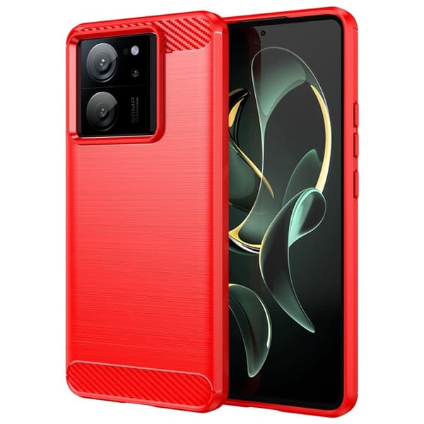 Carbon Flex Etui Xiaomi 13t / 13t Pro - Rød Red