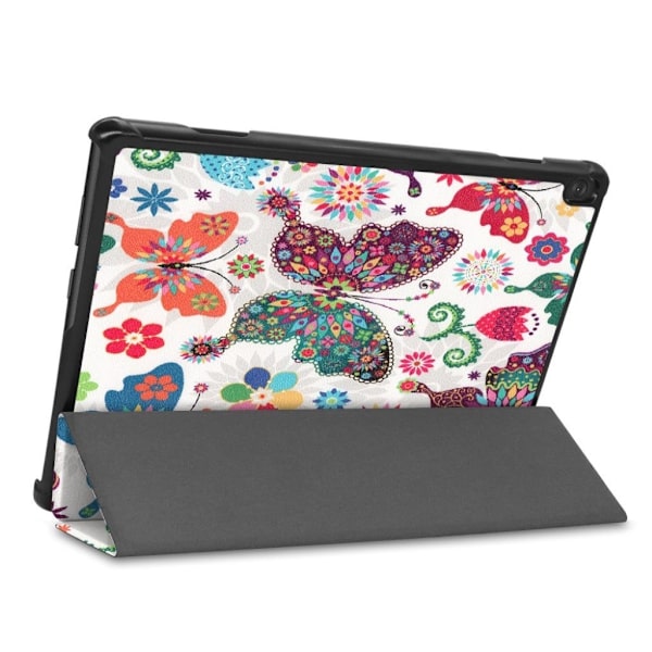 Lenovo Tab M10 FHD REL cool pattern læder flip case - Farverig Sommerfugl Multicolor