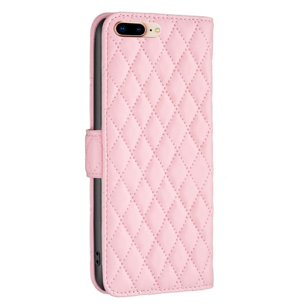 Matt iPhone 7 Plus fodral med rombmönster - Rosa Rosa