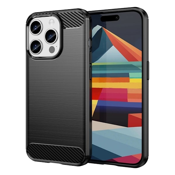 Carbon Flex Suojakotelo iPhone 15 Pro Max - Musta Black