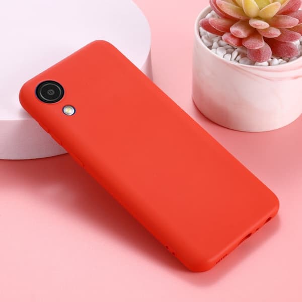 Matt flytende silikondeksel for Samsung Galaxy A03 Core - Rød Red