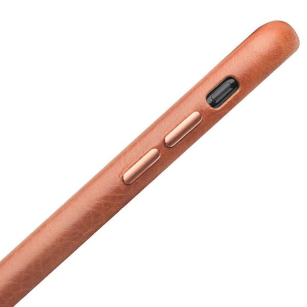 QIALINO iPhone Xr etui i ægte læder - Brun Brown