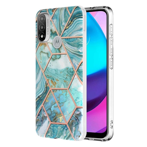 Marble Motorola Moto E30 / E20 / E40 Etui - Blå Blue