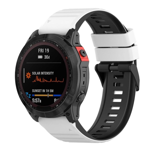 22mm kaksivärinen silikoninen kellohihna Garmin-kelloon - Valkoinen / Musta White
