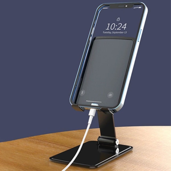 Universal aluminum alloy folding phone and tablet bracket - Silv Silvergrå