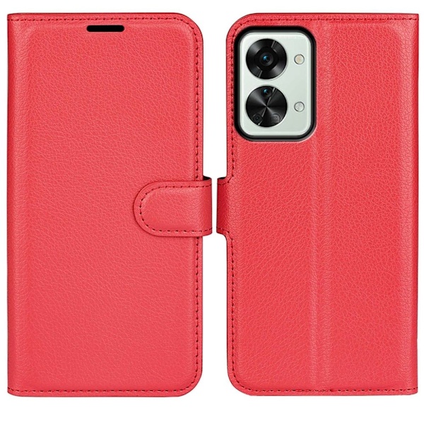 Klassisk OnePlus Nord 2T flip etui - Rød Red