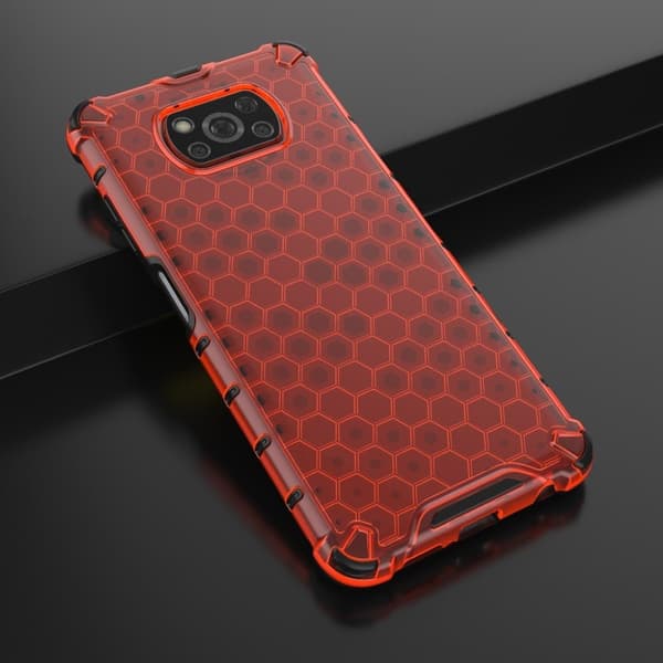 Bofink Honeycomb Xiaomi Poco X3 / X3 Nfc Etui - Rød Red