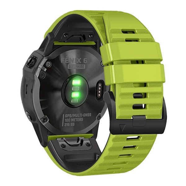 26mm Garmin ja Coros kellon kaksoissilikonikellon hihna - Vihreä / Musta Green