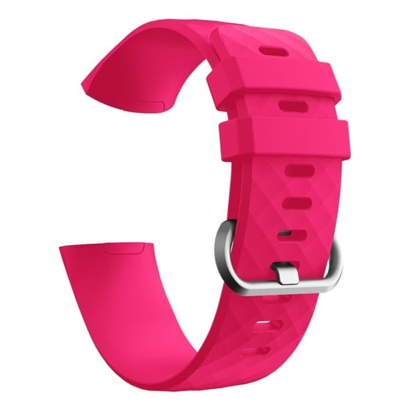Fitbit Charge 3 erstatnings urrem i silikone - str. L/Rosa Pink