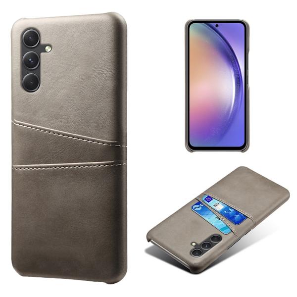 Dual Card Samsung Galaxy A35 kotelot - Harmaa Silver grey
