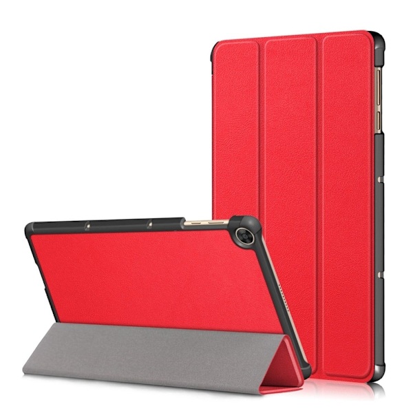 Tri-fold læderstativ-etui til Huawei MatePad T10 - Rød Red