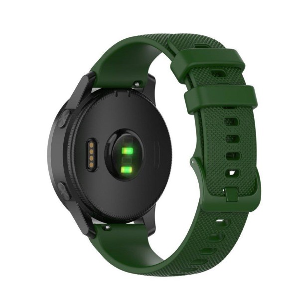 Garmin Vivoactive 4 grid texture silikoni ranneke - Armeijan Vihreä Green