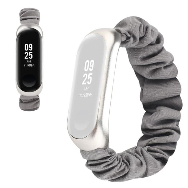 Xiaomi Mi Smart Band 4 / 3 urrem i stofstil - Grå Silver grey
