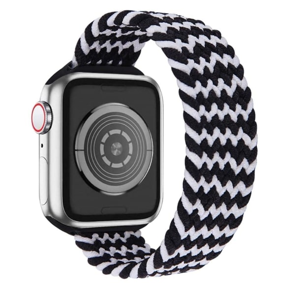 Apple Watch (45 mm) elastiskt klockarmband - Svart / Vit / Storlek: S Svart