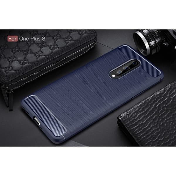 Carbon Flex OnePlus 8 deksel - Mørkeblå Blue