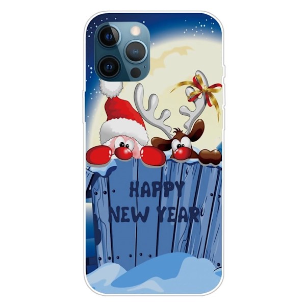 Julfodral till iPhone 14 Pro Max - Hemlig Tomte Och Ren Blå