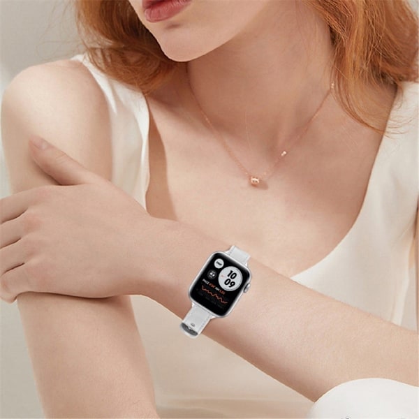 Apple Watch Series 8 (41mm) nahkainen kellonhihna - Valkoinen White