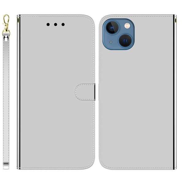 Mirror iPhone 14 Plus flip-etui - Sølv Silver grey