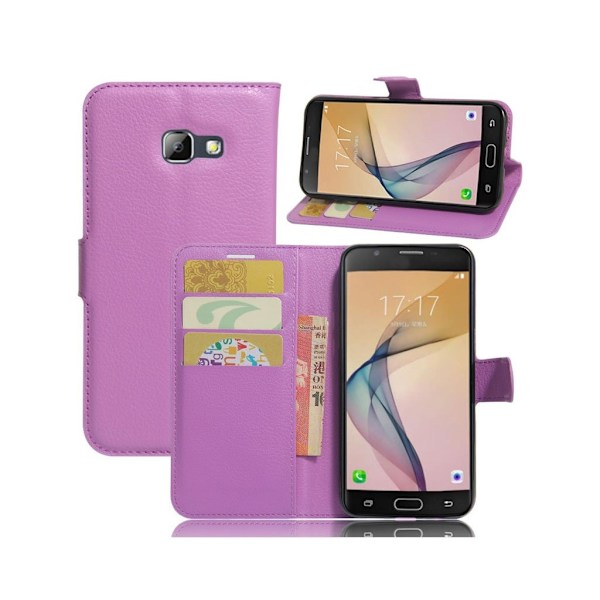Samsung Galaxy A5 (2017) Nahkakotelo Lompakko Standillä - Violetti Purple