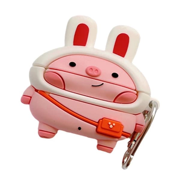 AirPods Pro søtt silikonetui med hvit hette og krok Red