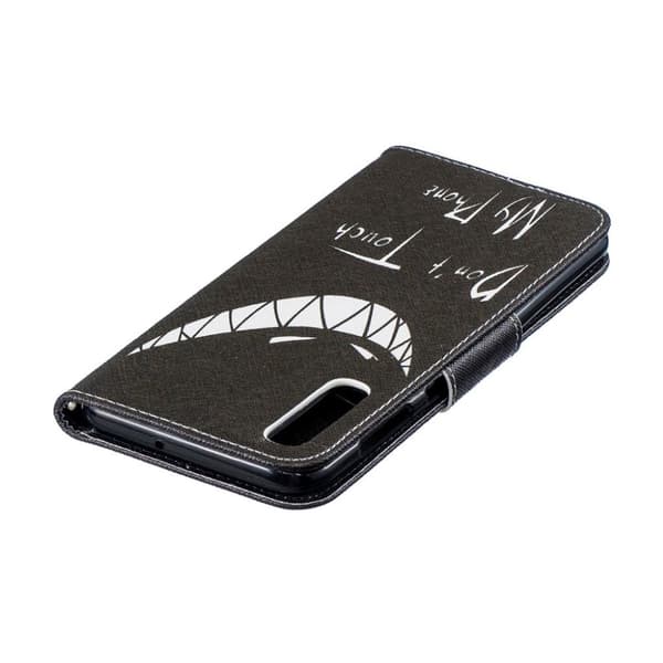 Samsung Galaxy A50 mønster læretui - Do Not Touch My Phone Multicolor
