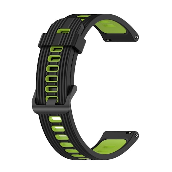 22mm Universal dual-color silikone urrem - Sort / Lime Black