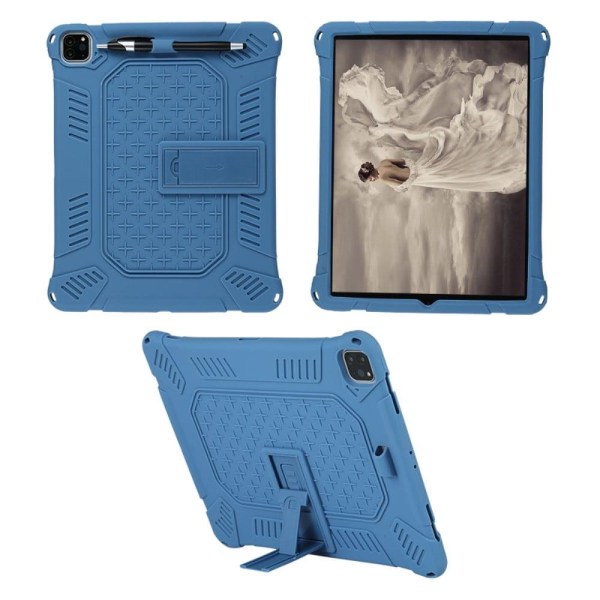 iPad Pro 12.9 (2021) / (2020) / (2018) silicone cover with strap Blue