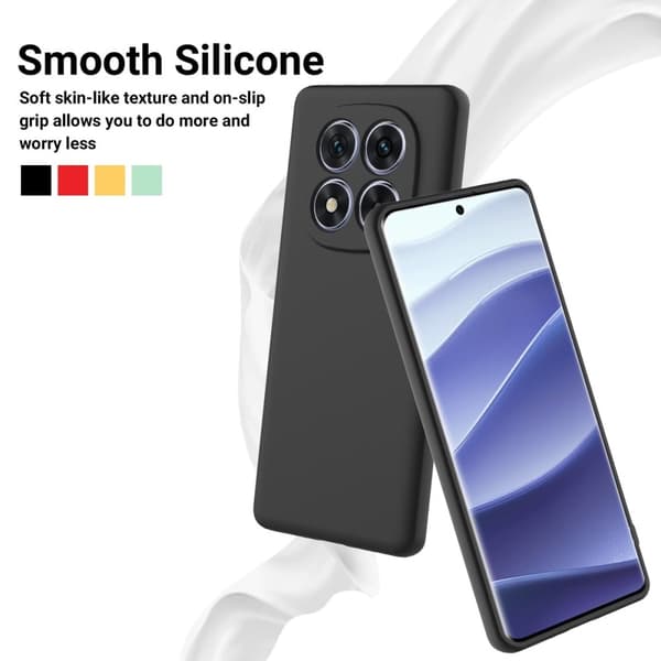 Xiaomi Redmi Note 14 Pro 4G Flytende silikonetui bakdeksel til telefon med håndrem - Svart Black