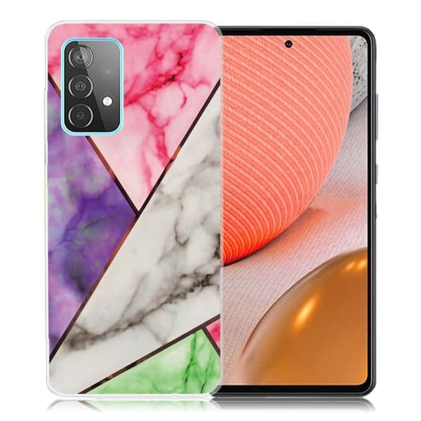 Marble Samsung Galaxy A72 5G Etui - Lilla / Rose / Hvid / Grøn Multicolor