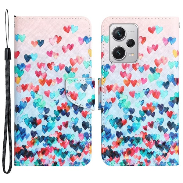 Wonderland Xiaomi Poco X5 Pro / Redmi Note 12 Pro / 12 Pro Speed Flip Etui - Love Hjerte Multicolor