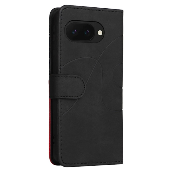 Teksturert læretui med stropp for Google Pixel 9a - Svart Black