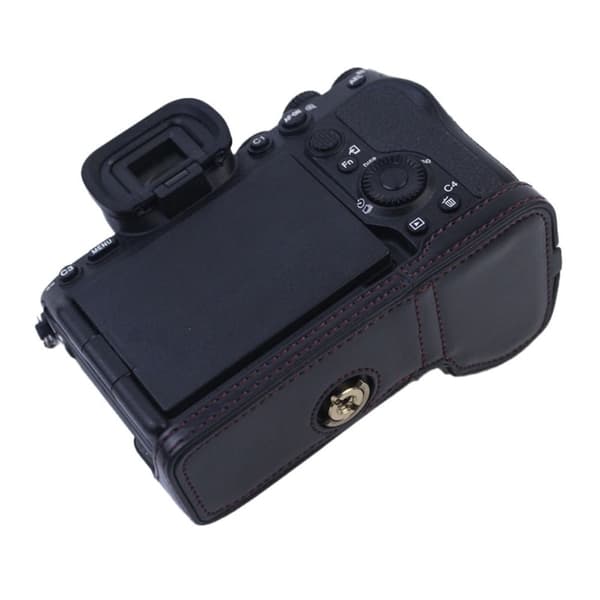 Sony A7S III halvkrops PU-læderetui - Sort Black