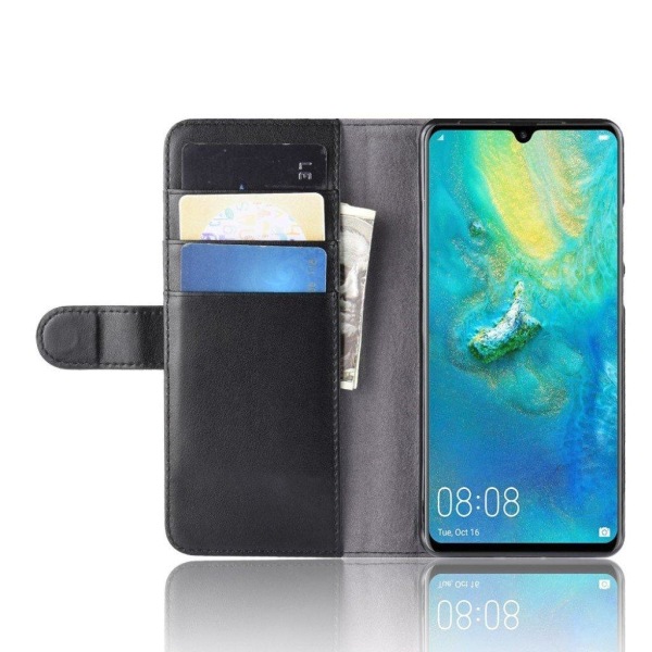 Huawei P30 Pro genuine haljasnahkainen suojakotelo - Musta Black