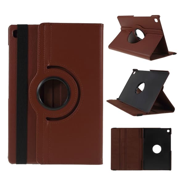 Samsung Galaxy Tab S5E litchi læretui - Kaffe Brown