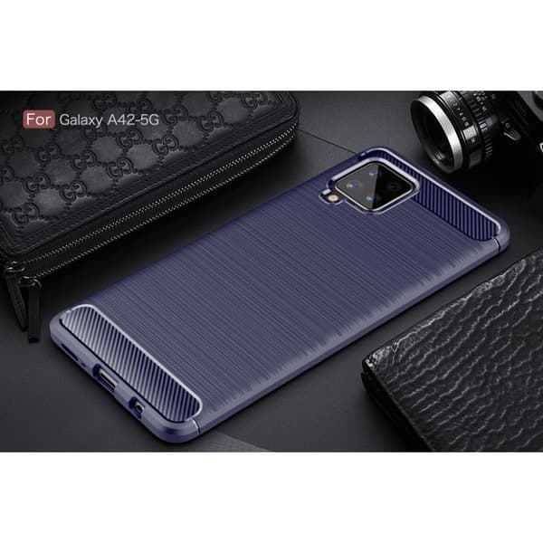 Carbon Flex etui - Samsung Galaxy A42 5G - blå Blue