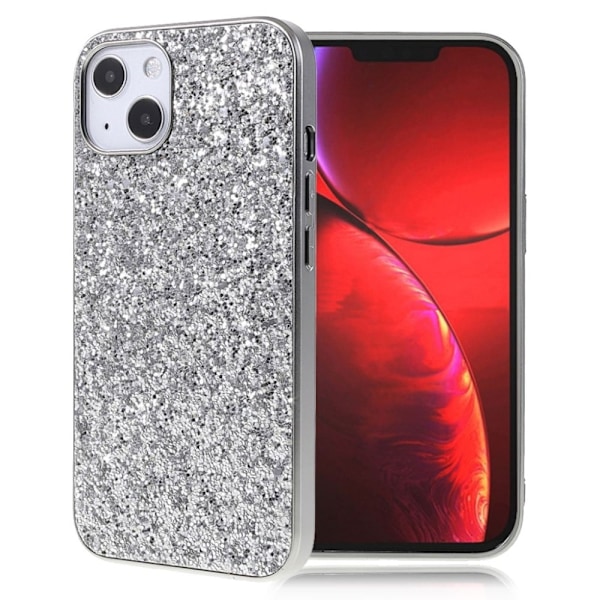 Glitter iPhone 13 skal - Silver/Grå Silvergrå
