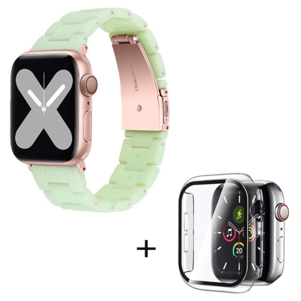 Apple Watch SE 2022 (44mm) urrem med 3 perler i resin med klart Green