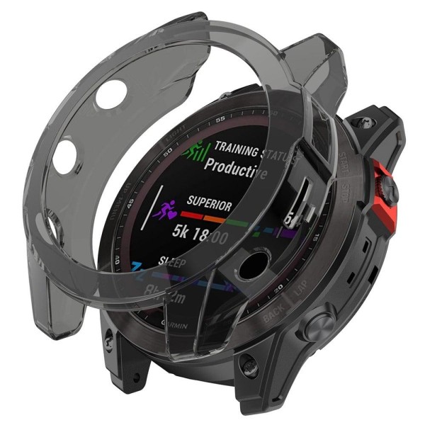 Gennemsigtigt cover til Garmin Fenix 7 - Gennemsigtig Sort Black