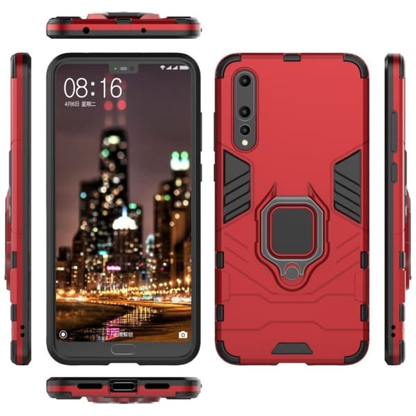 Huawei P20 Probeskyttelses deksel av hybrid materiale - rød Red