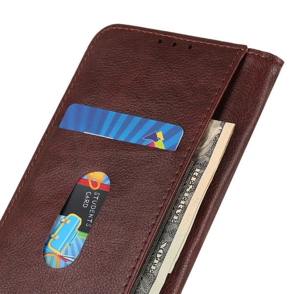 Samsung Galaxy S23 Plus ægte læderetui med magnetisk lukning - Brun Brown