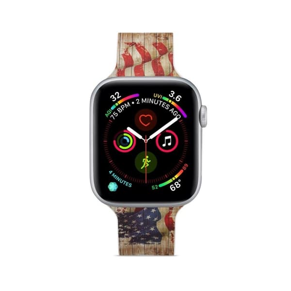 Apple Watch Series 5 40mm kuvioitu silikoninen kellonauha - Us Lippu Multicolor