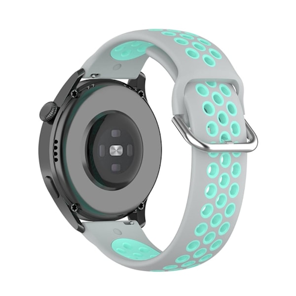 Pebble 2 / SE 2 / Time Round Large bi-color silikone urrem - Grå / Blågrøn Multicolor