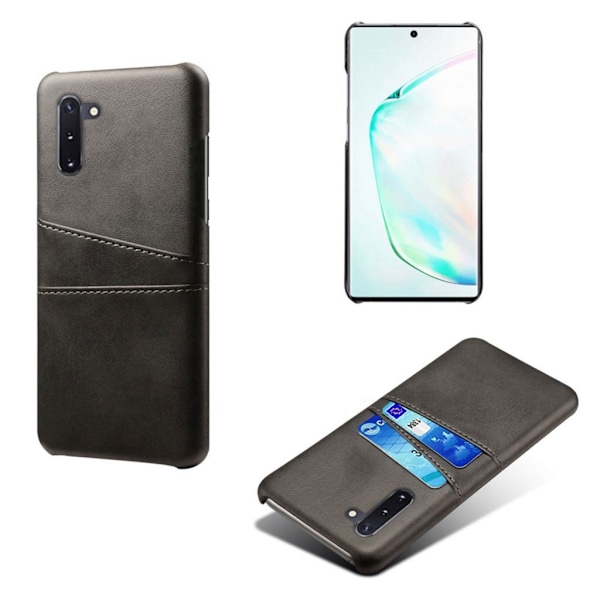 Dual Card Samsung Galaxy Note 10 cover - Sort Black