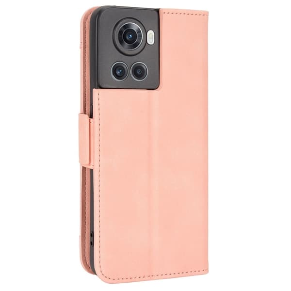 Moderne OnePlus 10R / OnePlus Ace læderetui med pung - Pink Pink