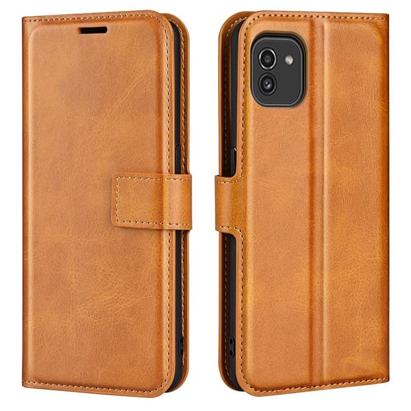 Lompakko Nahkakotelo For Samsung Galaxy A03 - Keltainen Yellow