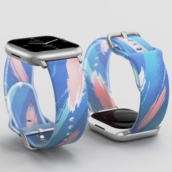 Apple Watch Series 8 (45mm) / Watch Ultra rainbow color silicone Blå