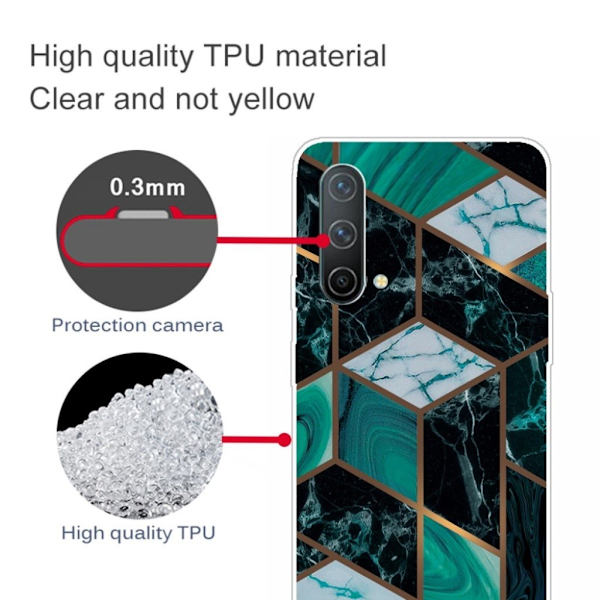 Marmormotiv OnePlus Nord CE 5G skal - Smaragd Marmor Grön