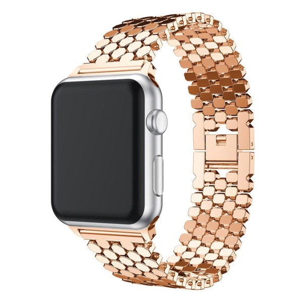 Apple Watch 42mm polygon mønster Urrem - Rødguld Pink